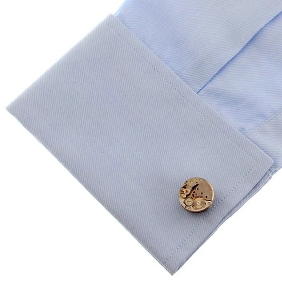 Silver Steampunk Skeleton Clock Gears Cufflinks - Picture 3 of 16